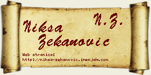 Nikša Zekanović vizit kartica